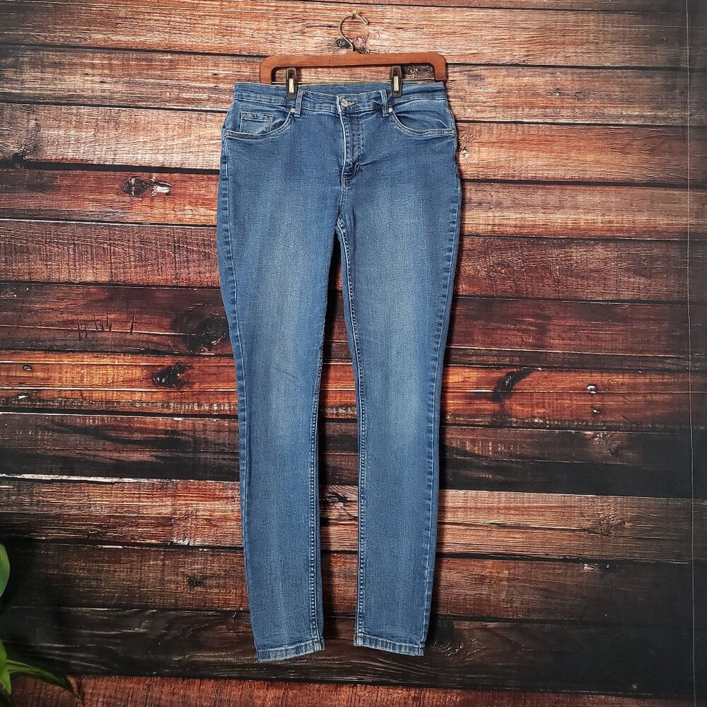 Venus Jeans Size 10 Skinny Mid Rise Blue Denim Stretch - Picture 3 of 10